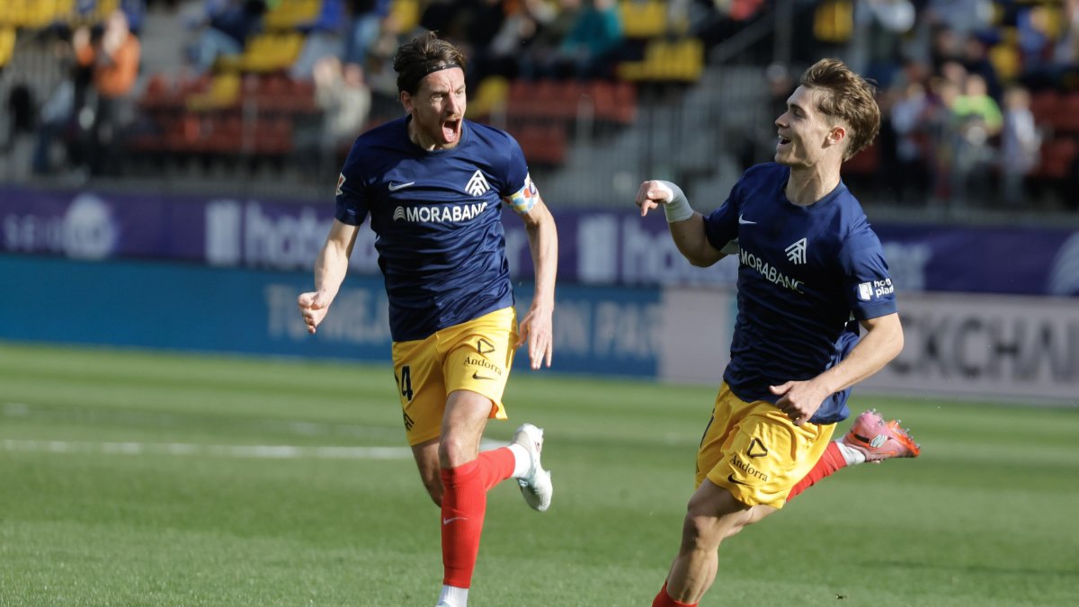 Instants després del gol de l'FC Andorra