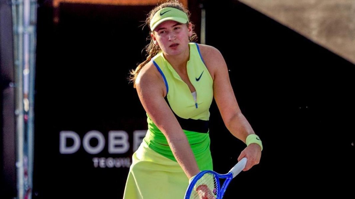 Vicky Jiménez durant un partit del torneig