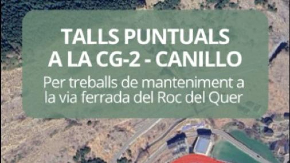 Cartell de mobilitat on s'anuncia la interrupció puntual del trànsit a partir de demà.