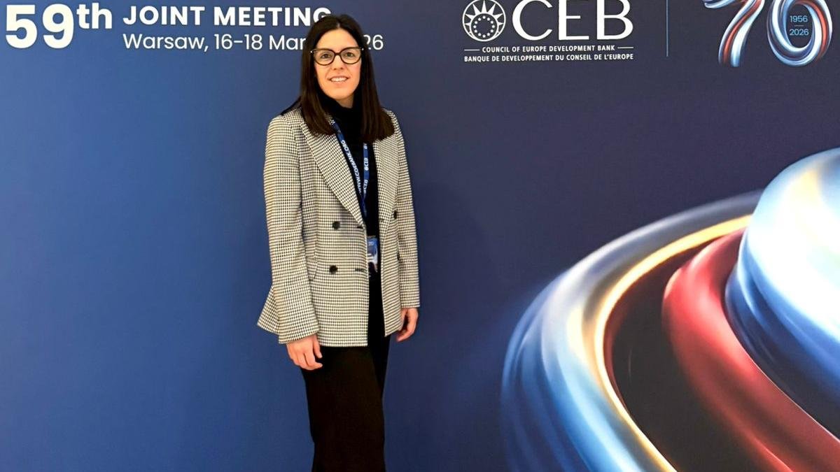 La secretària d'Estat d'Afers Financers Internacionals, Lorena Jordana,  a la reunió anual del Banc de Desenvolupament del Consell d'Europa (CEB).