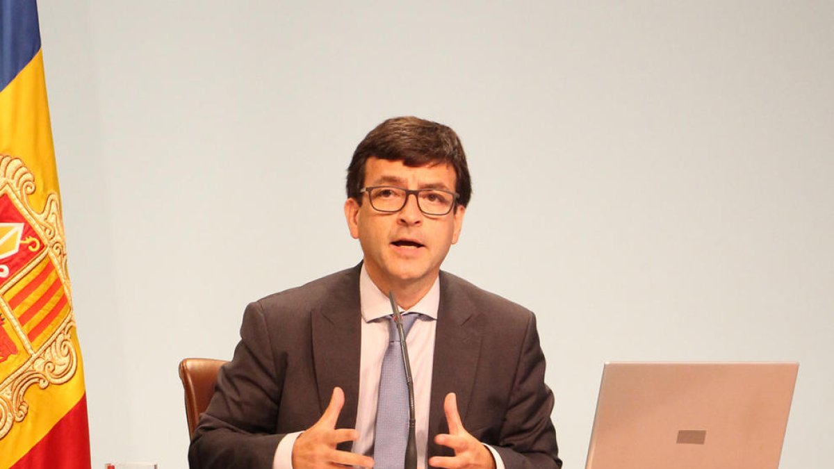 El ministre portaveu i de Finances, Jordi Cinca, avui en roda de premsa.