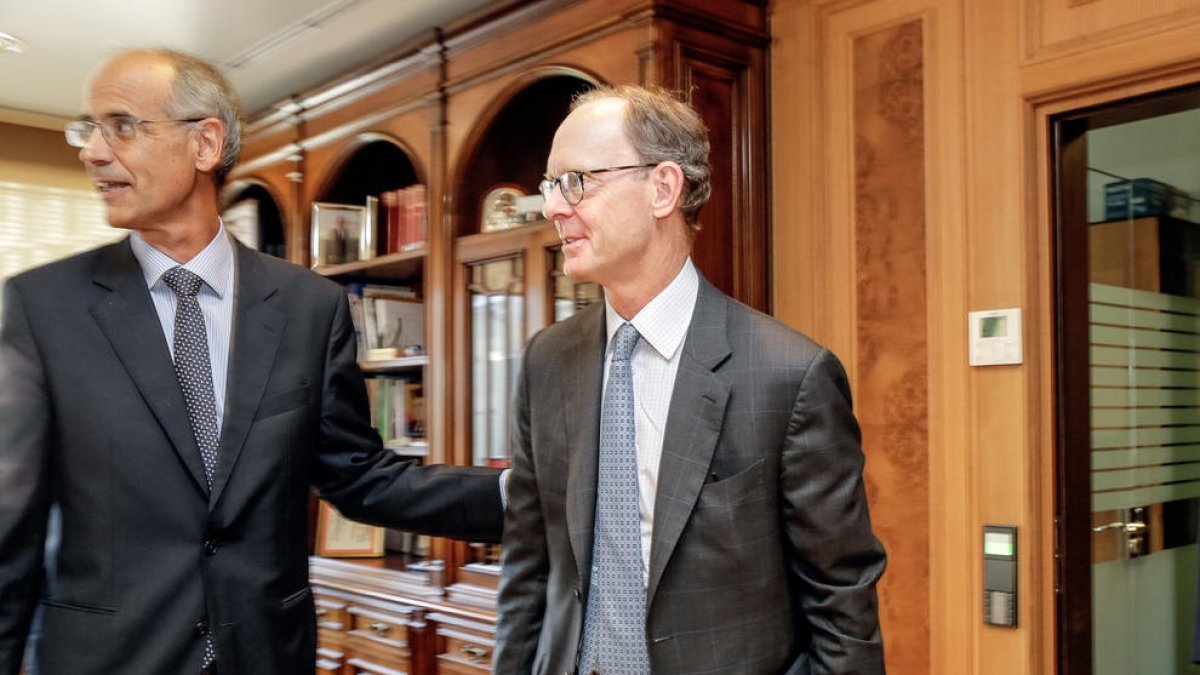 Toni Martí i J. Christopher Flowers en un moment de la trobada