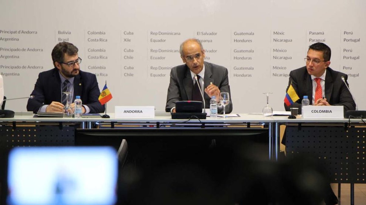 Acte d'inauguració de la 25a Conferència Iberoamericana de Ministres d'Educació, celebrat avui al Centre de Congressos d'Andorra la Vella