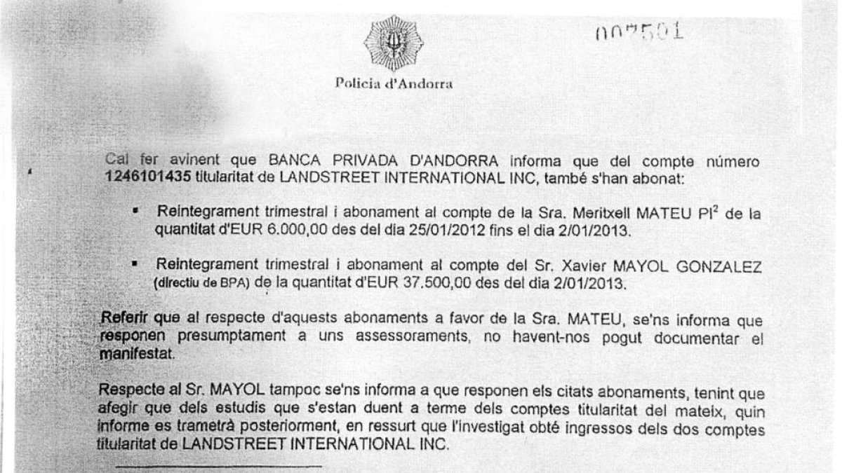 La 'caixa B' de BPA va pagar 48.000 euros a Meritxell Mateu