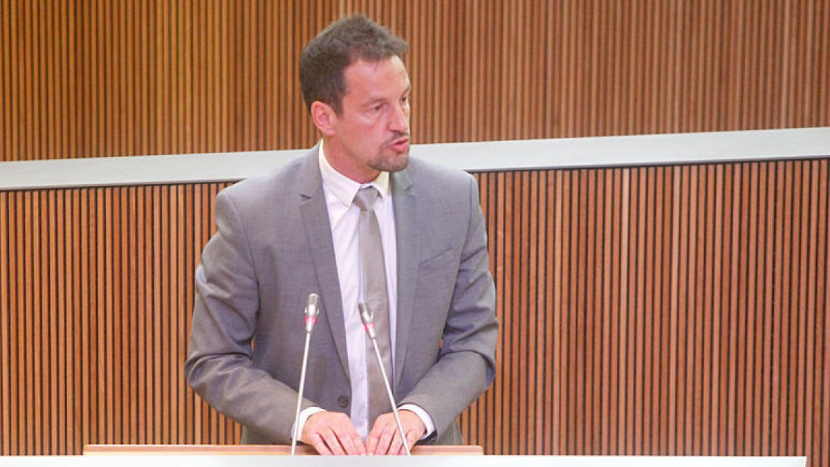 Pere López intervenint al Consell General.