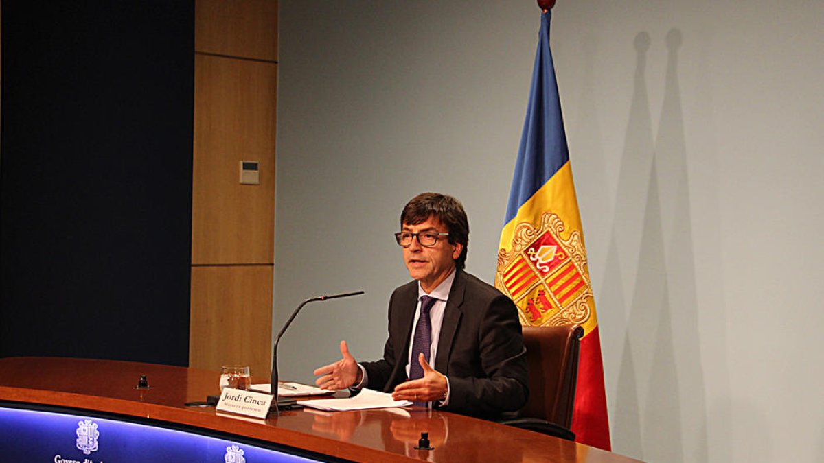 El ministre Portaveu, Jordi Cinca, durant la roda de premsa posterior al Consell de Ministres Video Ana Audio Ana