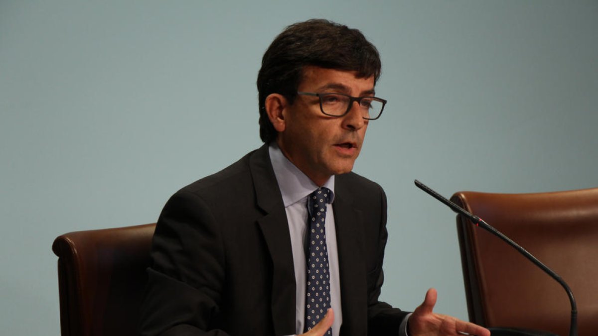 El ministre portaveu, Jordi Cinca, durant la roda de premsa posterior al Consell de Ministres