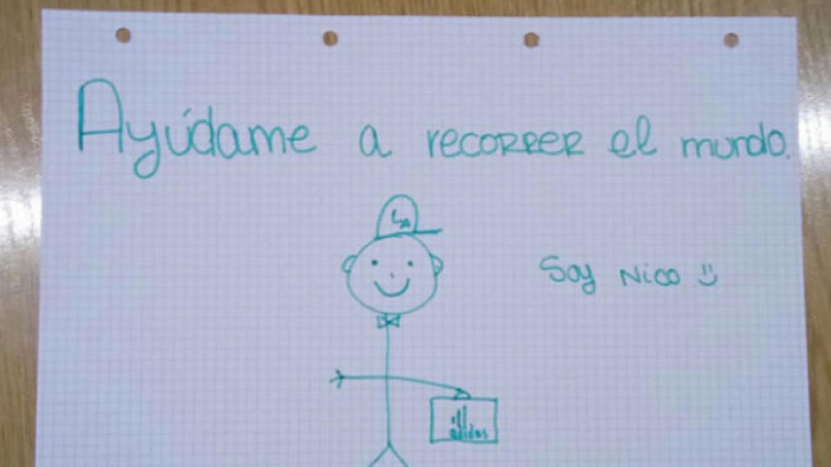 El dibuix d'una escola de secundària que està recorrent el món