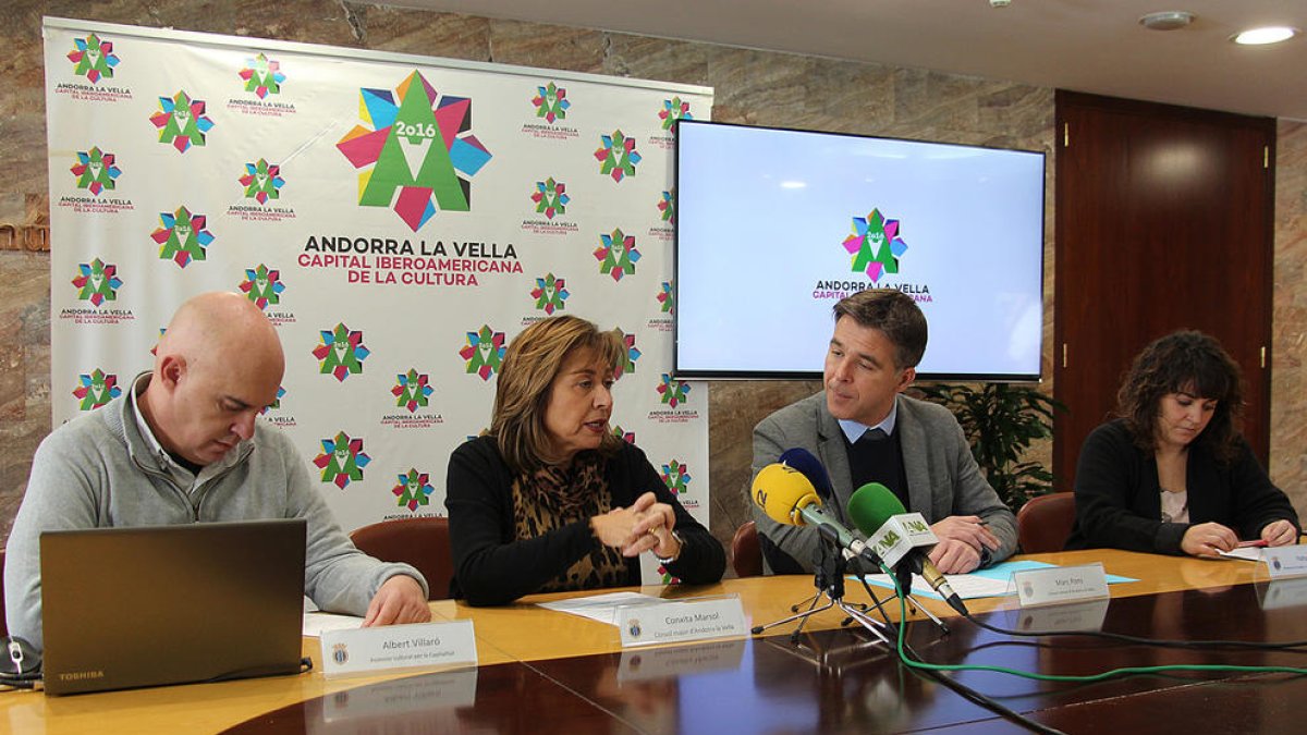 Els assessors de la Capitalitat Iberoamericana de la Cultura, Albert Villaró i Patty Bafino, i els cònsols d'Andorra la Vella, Conxita Marsol i Marc Pons han fet balanç de l'esdeveniment.