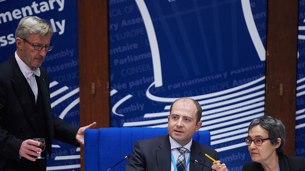 El conseller general demòcrata, Carles Jordana, a l'Assemblea Parlamentària del Consell d'Europa