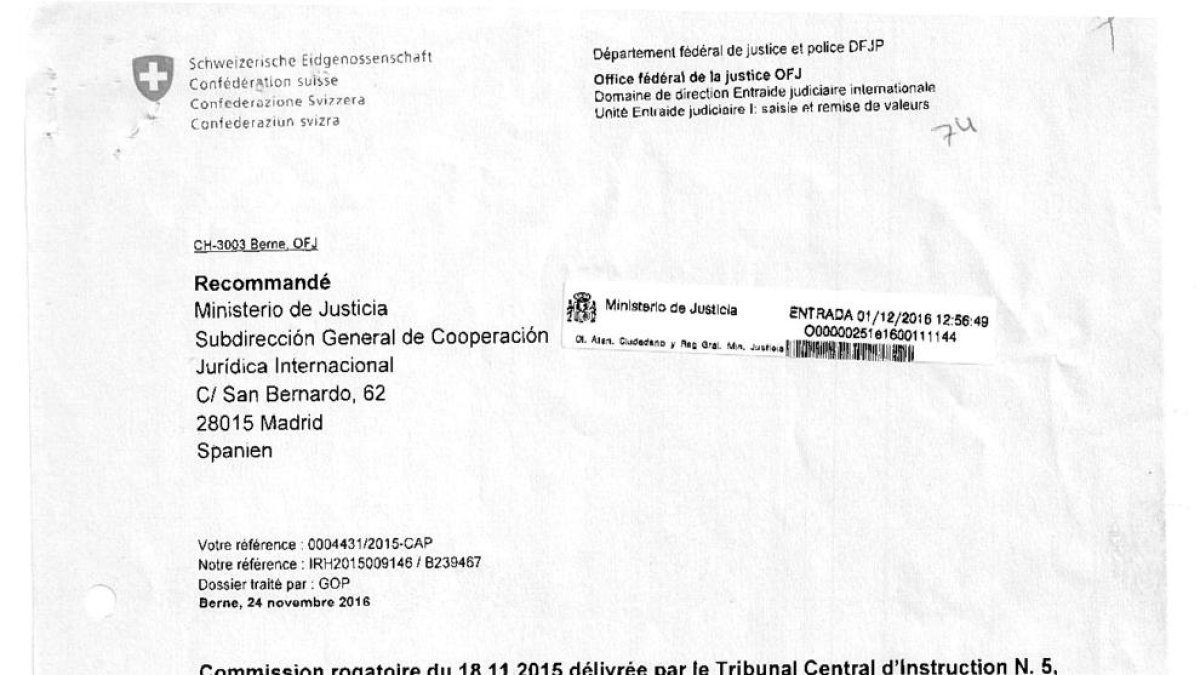 Suïssa denega a Espanya les dades dels Pujol que Andorra va donar
