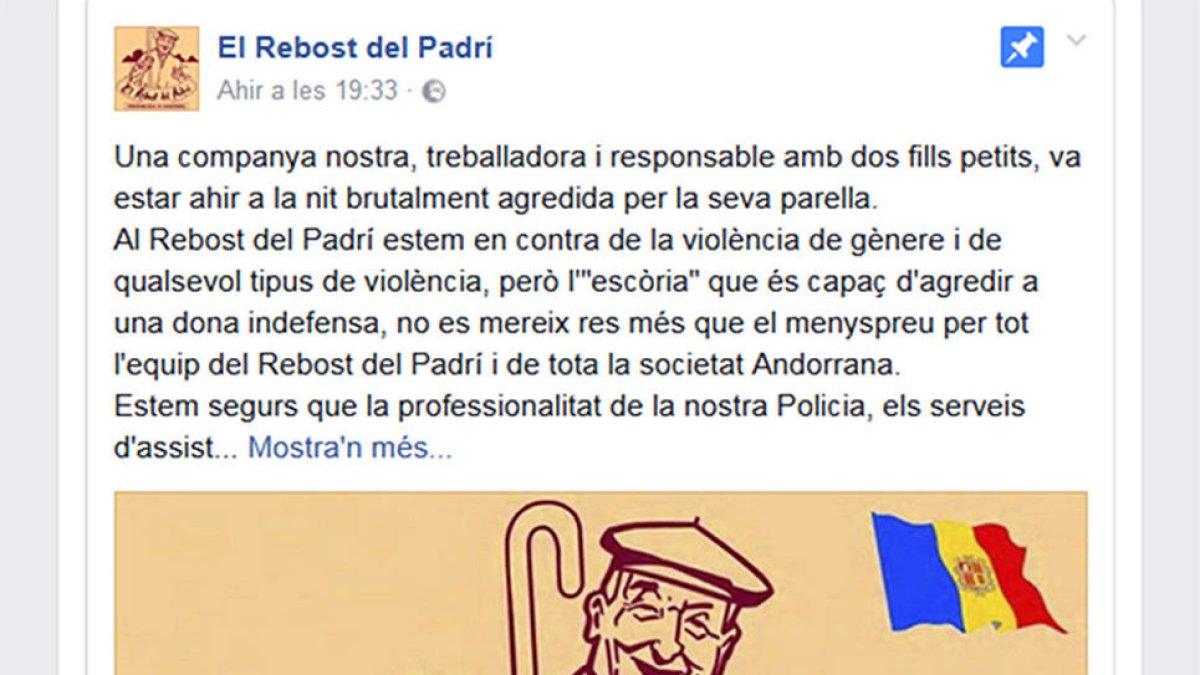 Condemna de l'agressió masclista a una companya
