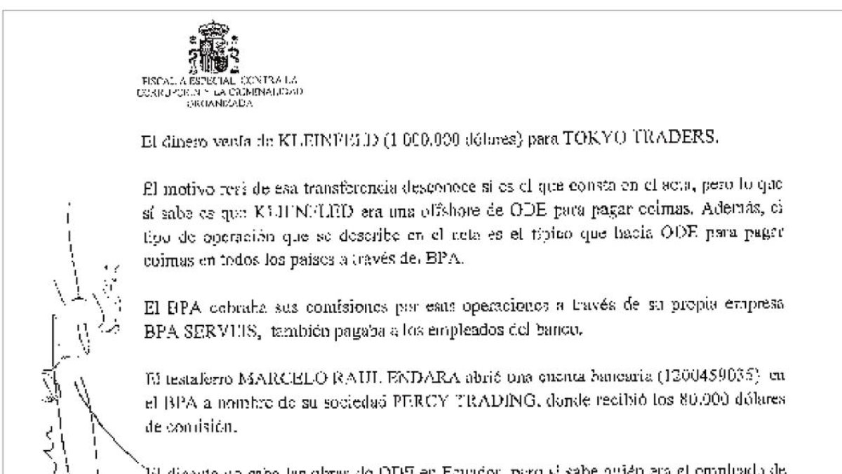 Testimoni clau contra BPA en una trama de suborns