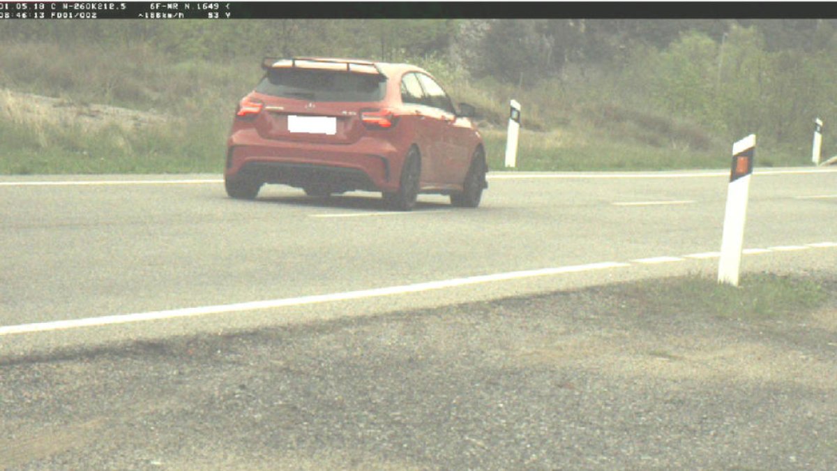 Enxampat a 188 quilòmetres per hora