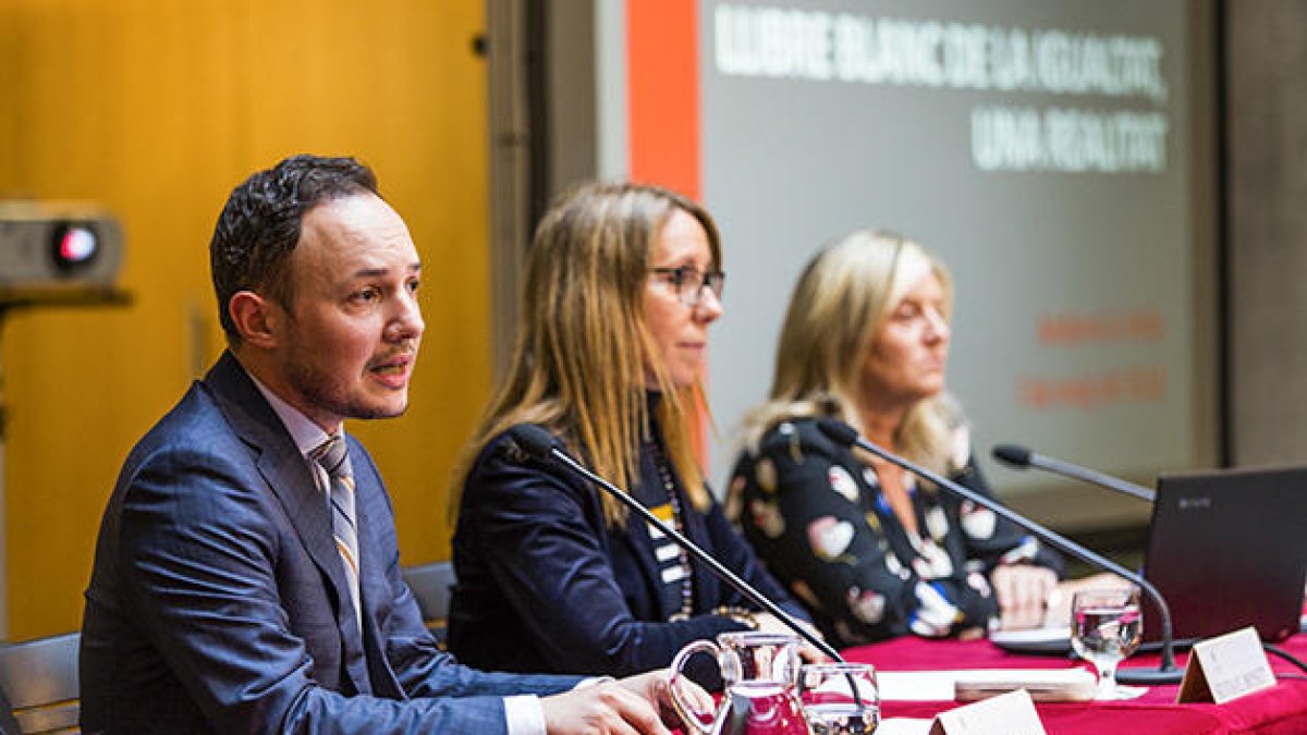 Xavier Espot en la presentació del Llibre Blanc de la Igualtat.