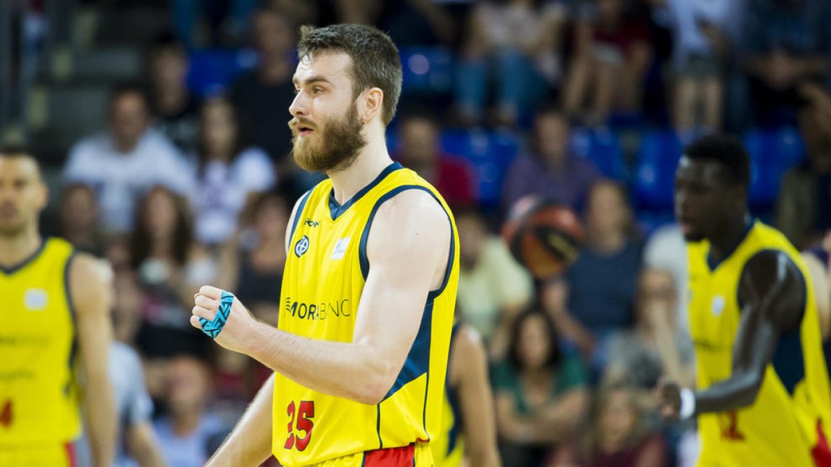 David Jelínek, en el partit d'avui al Palau Blaugrana