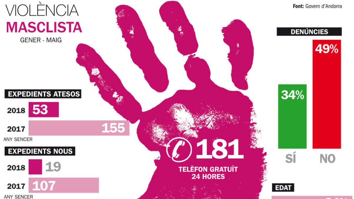 Dinou casos nous de violència de gènere des del gener