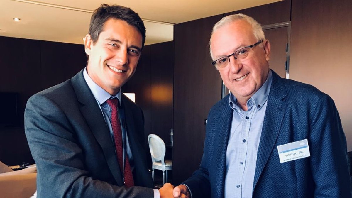 Miquel Armengol, president de la Cambra de Comerç, i Thomas Lagaillarde, director general de Navblue França