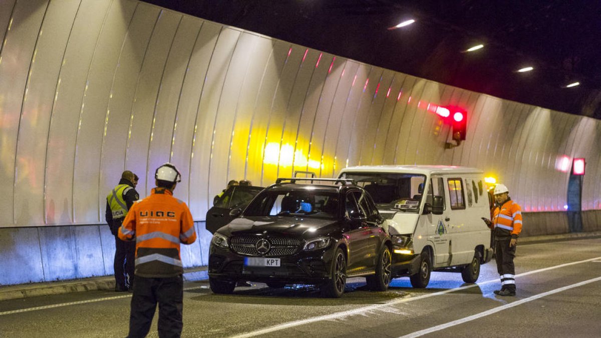 Xoc al túnel Pont Pla en direcció La Massana