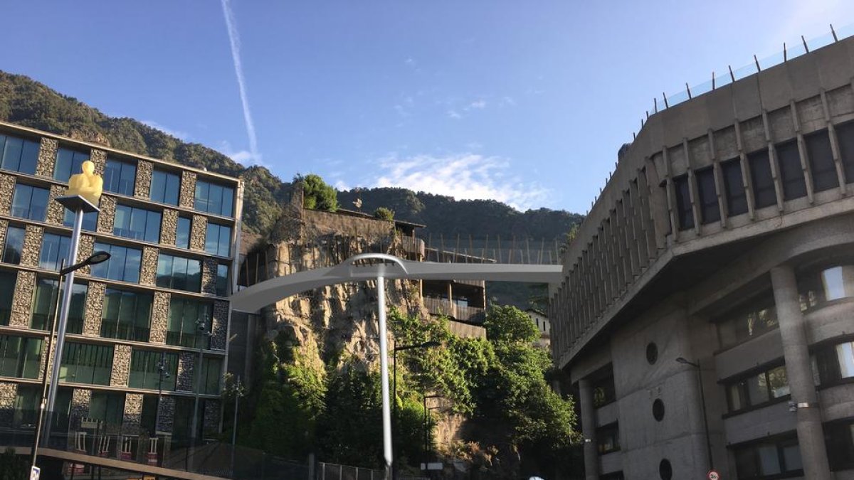 La passarel·la entre la plaça del Poble i el carrer de la Vall costarà 631.986 euros