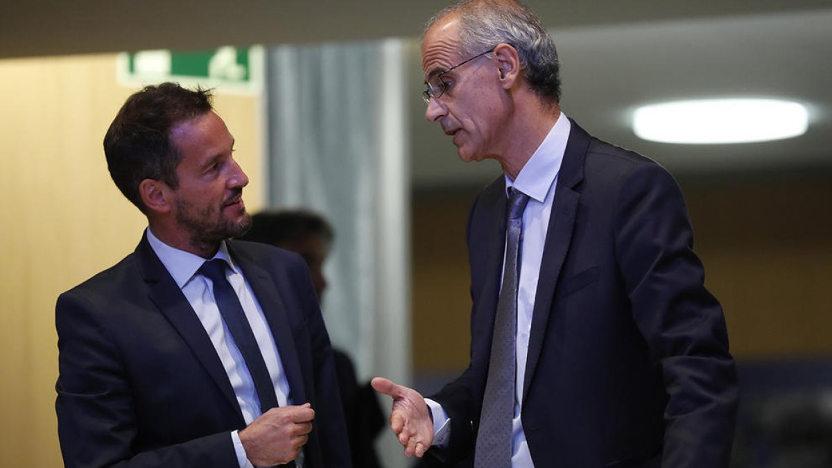 El conseller general del PS, Pere López, i el cap de Govern, Toni Martíz