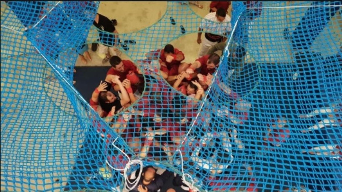 Els Castellers actuen a la Diada Blava de Tarragona