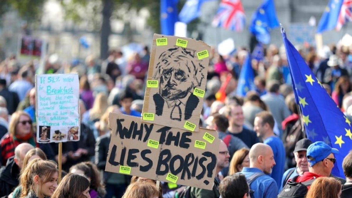Manifestació a Londres a favor d'un segon referèndum sobre el Brexit