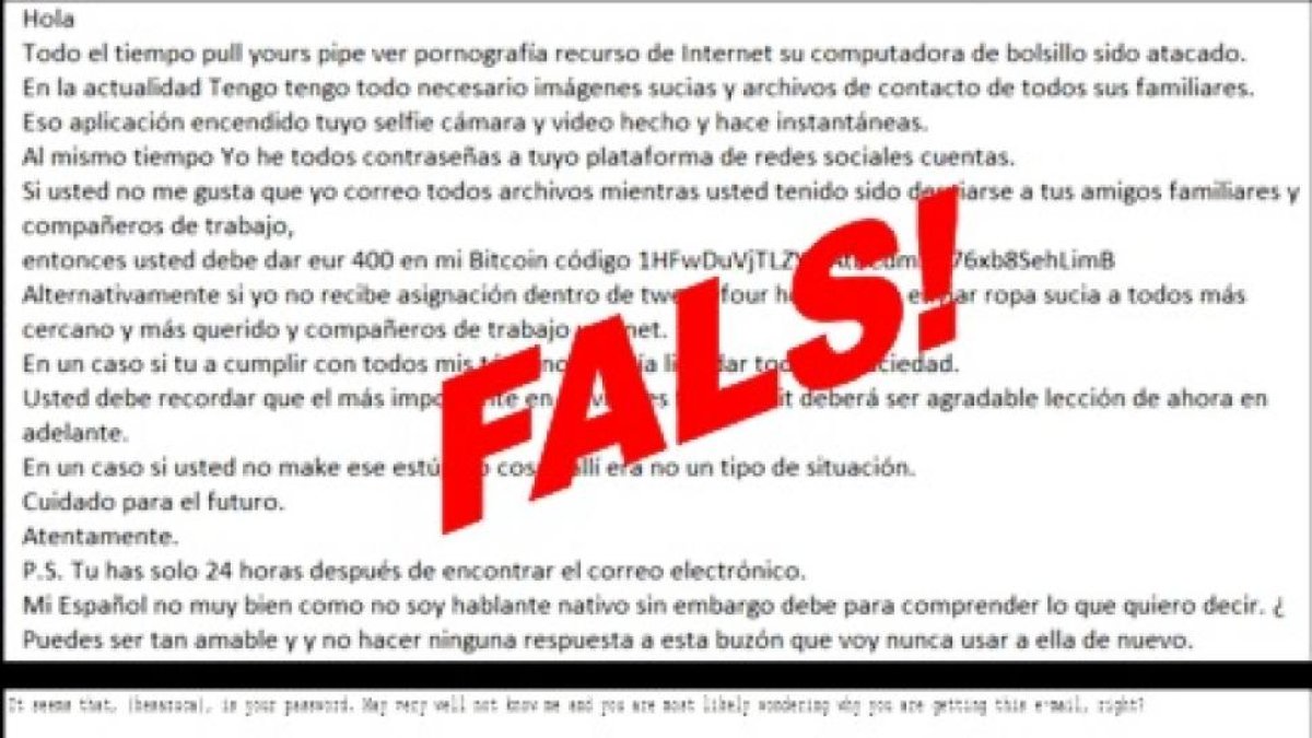 Alerta per uns intents d'extorsió per correu