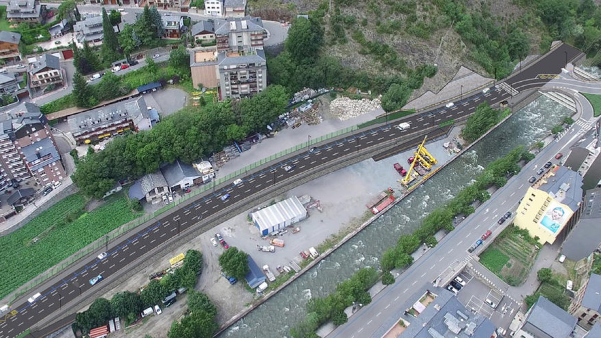 Imatge virtual del tram de la desviació de Sant Julià de Lòria que s'ha licitat avui