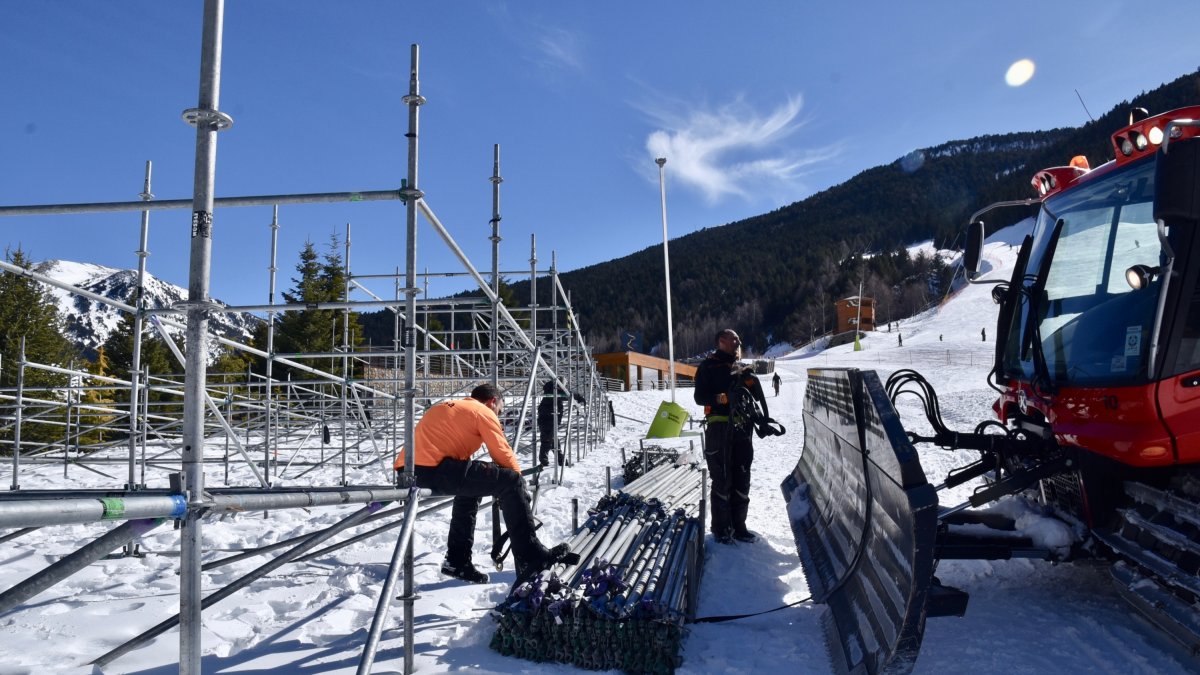 Grandvalira comença la instal·lació de les grades de les Finals de la Copa del Món Andorra 2019
