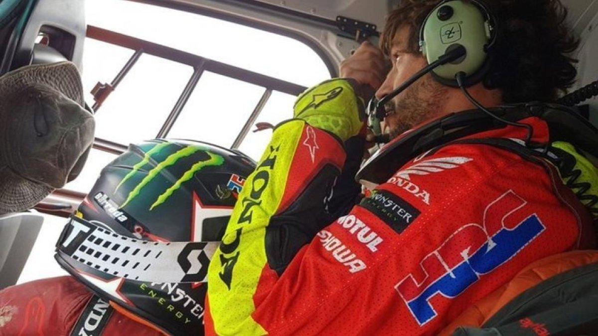 Joan Barreda abandona 
el Dakar quan era líder 
i és evacuat en helicòpter