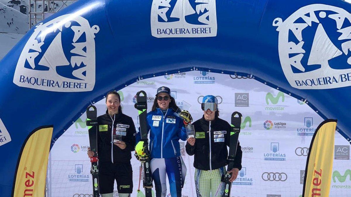 Triple podi a l'eslàlom de Baqueira Beret