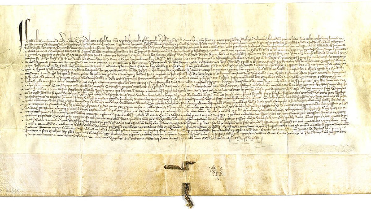 Document original del privilegi del 1914 conservat a l'Arxiu Nacional