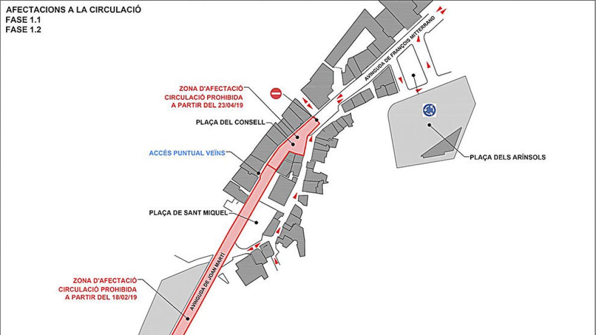 Tallada Joan Martí fins al carrer de les Escoles