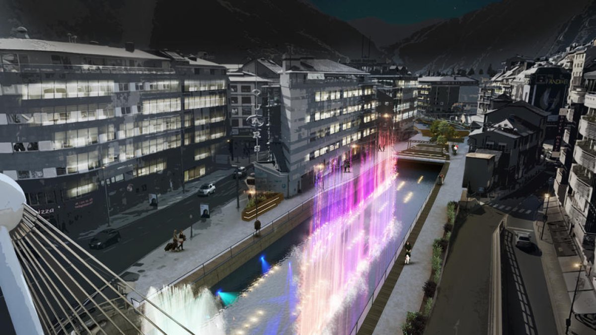 Un projecte de llum i colors al riu guanya el concurs de la plaça de la Rotonda