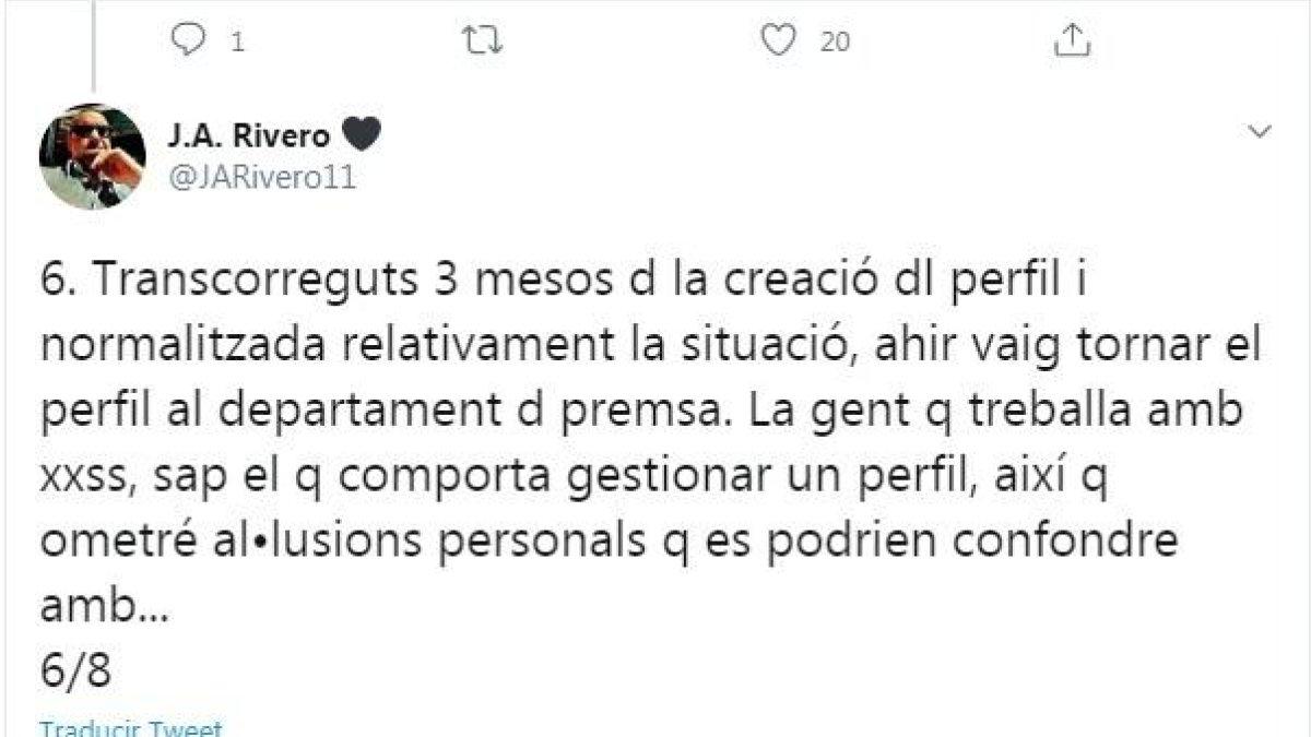 La policia destitueix el gestor del seu Twitter