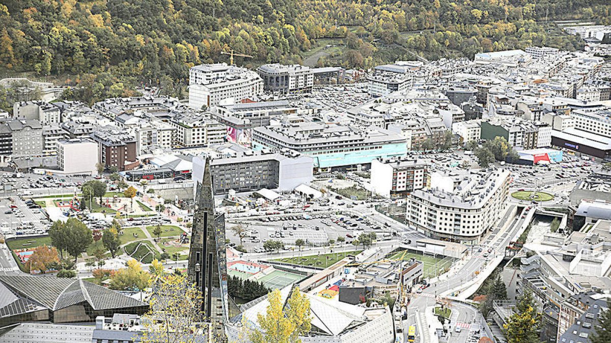 Vista del centre d'Escaldes
