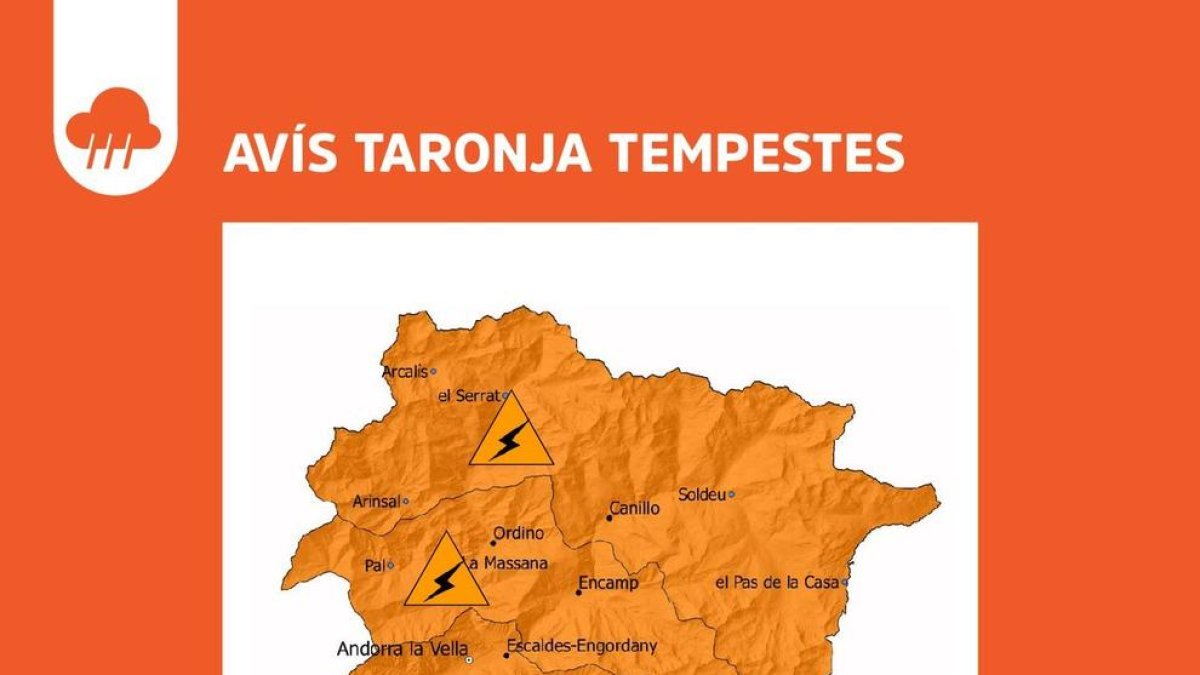 Alerta taronja per tempestes aquesta tarda Protecció Civil