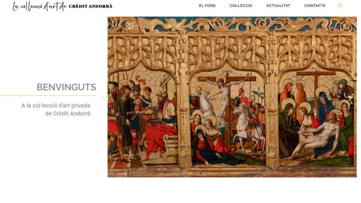 El nou aspecte del web del fons d'art de Crèdit Andorrà