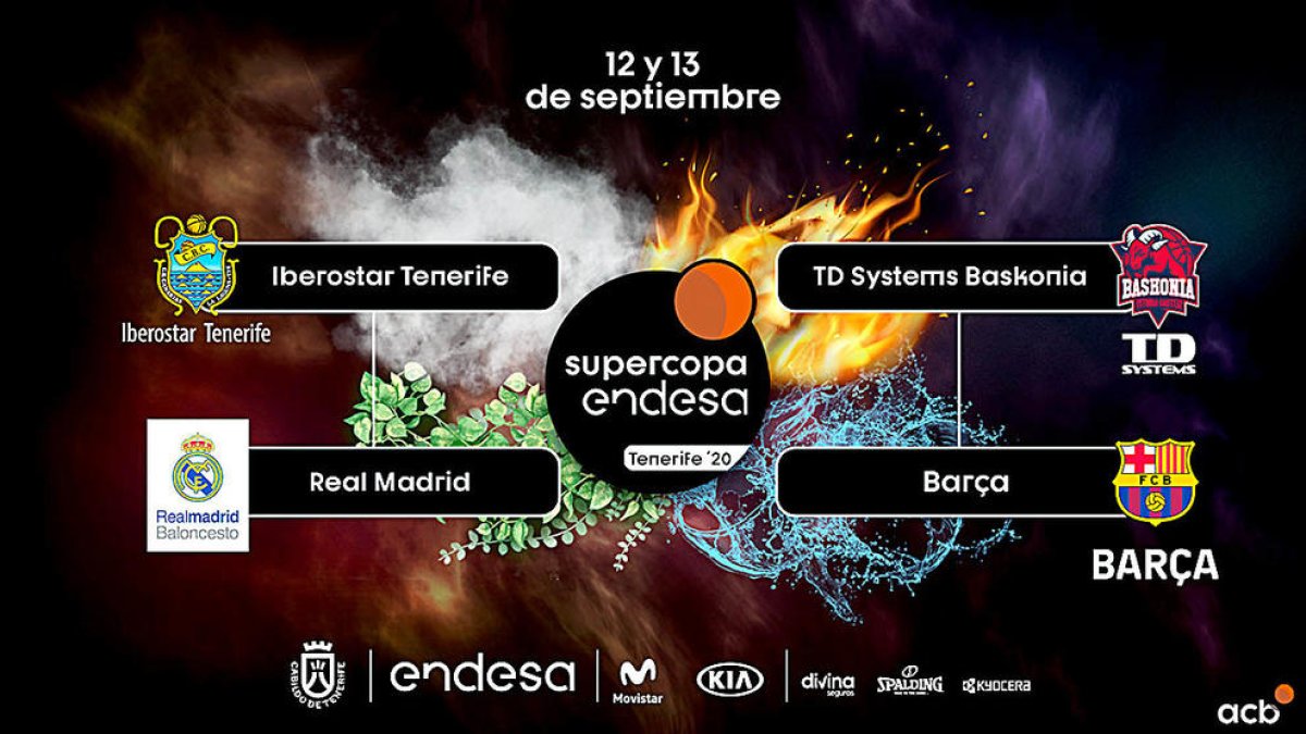 Tenerife-Barça i Baskonia-Madrid, a la Supercopa