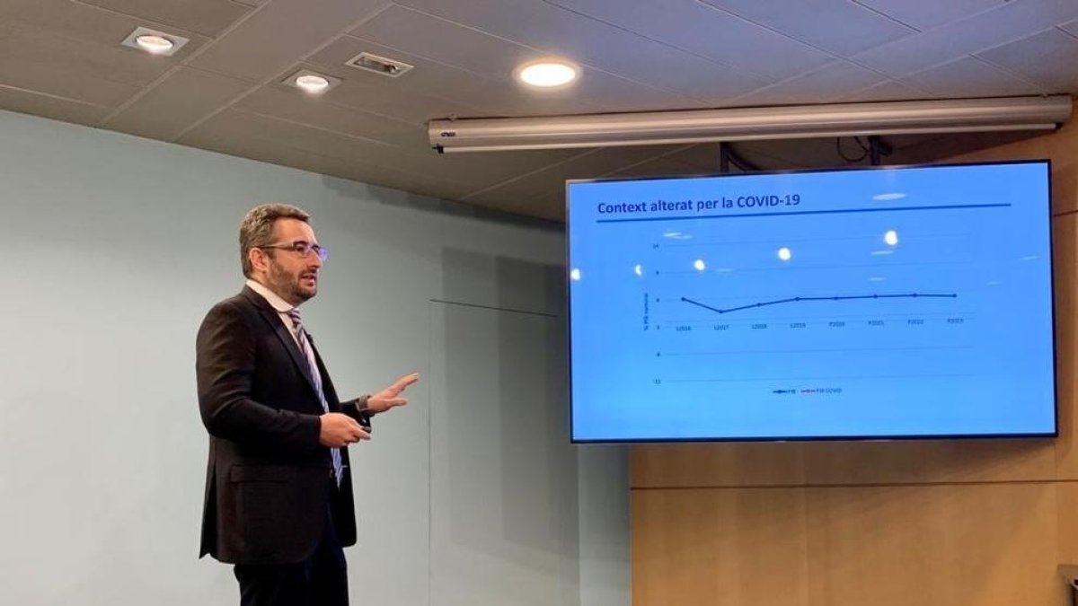 El ministre Eric Jover, en la presentació del Projecte de llei