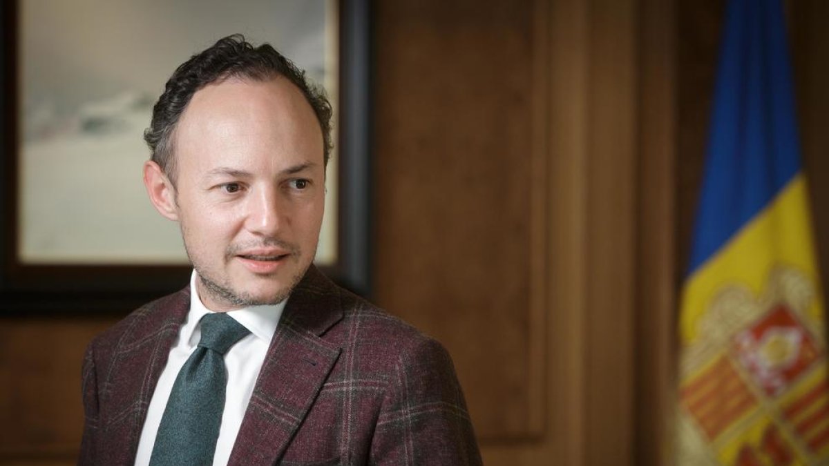 Xavier Espot abans d'intervenir en la sessió de l'ONU