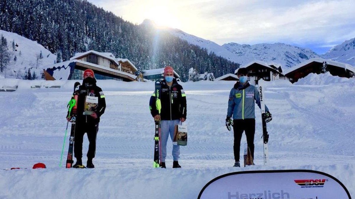 Xavi Cornella al podi de la prova de Pfelders