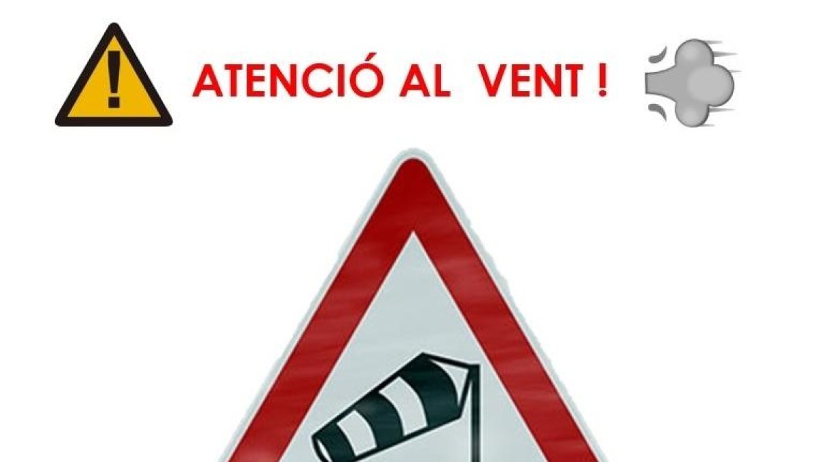 Alerta per vents de fins a 70 quilòmetres per hora