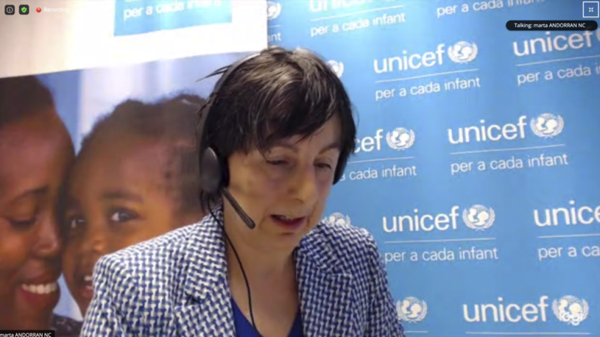 Marta Alberch durant la presentació de l'Observatori de la Infància