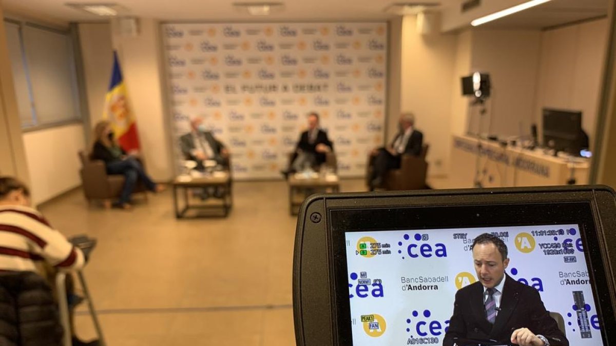 El cap de Govern, Xavier Espot, durant la inauguració del cicle 'Futur a debat'