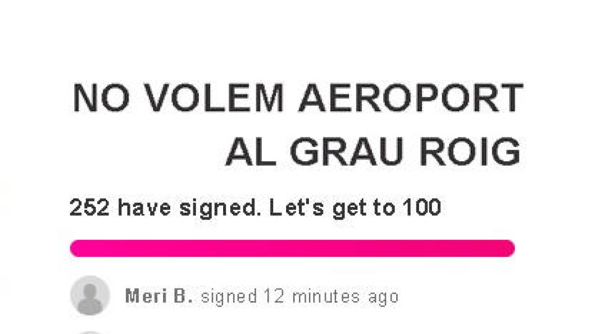 Una campanya demana no fer l'aeroport a Grau Roig