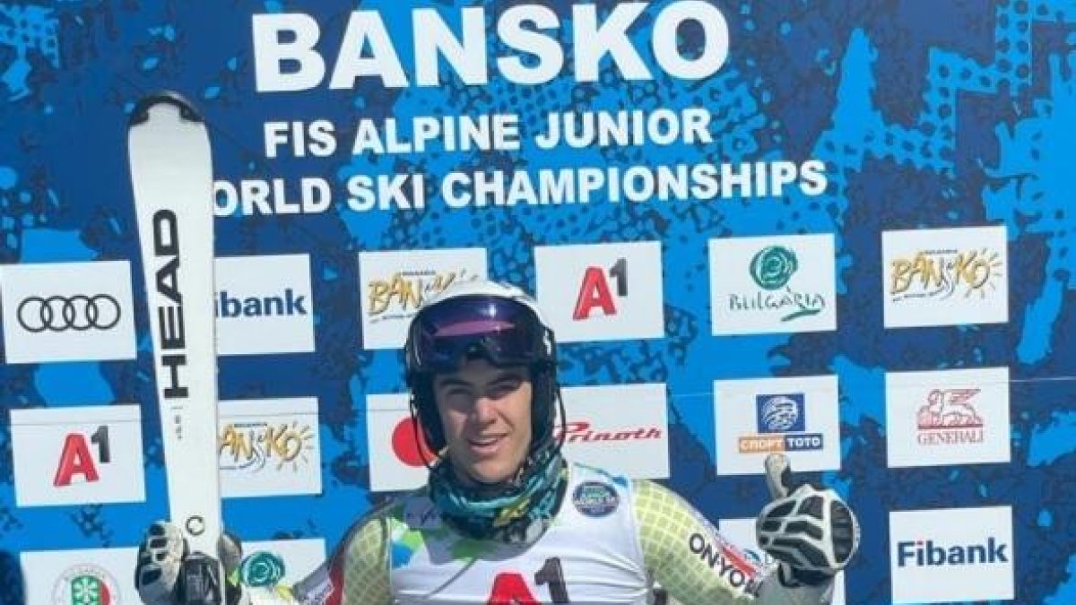 Xavier Cornella, després d'una de les baixades de l'eslàlom dels Mundials júnior