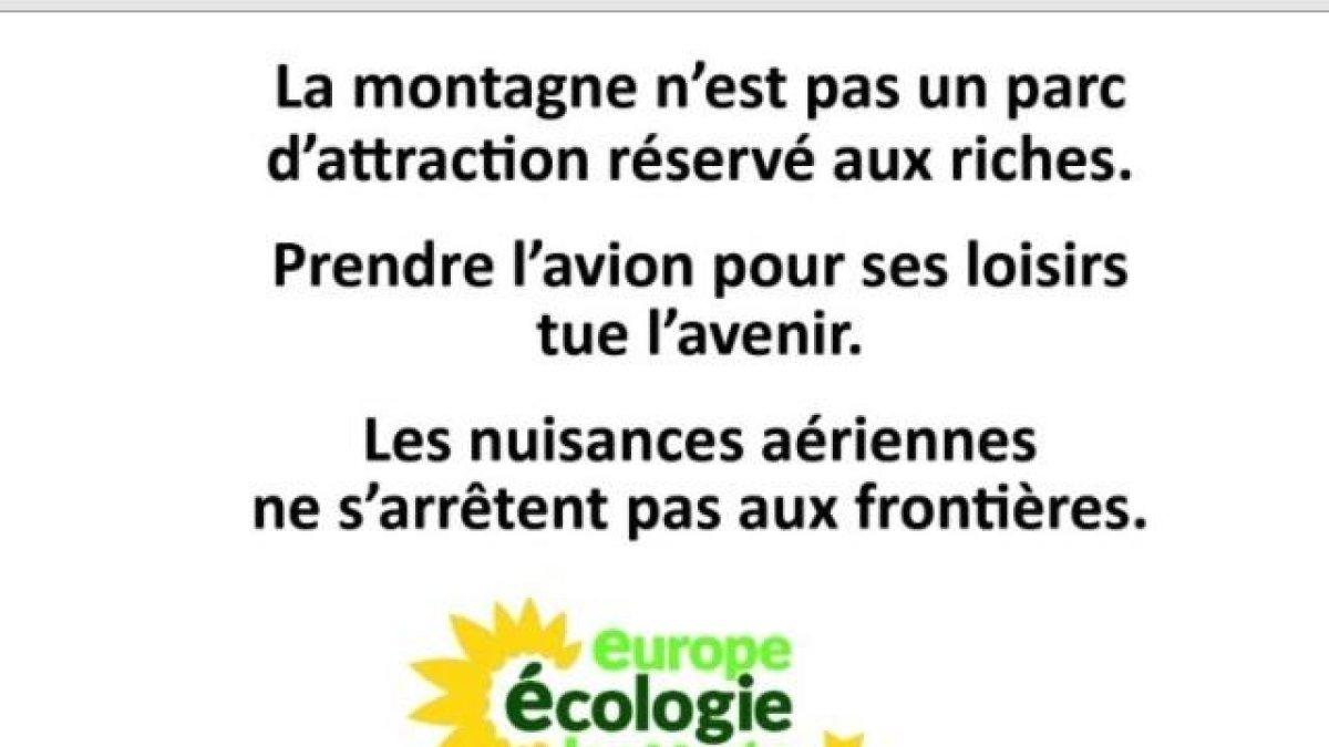 Crítiques del partit Les Verts francès a l'aeroport de Grau Roig