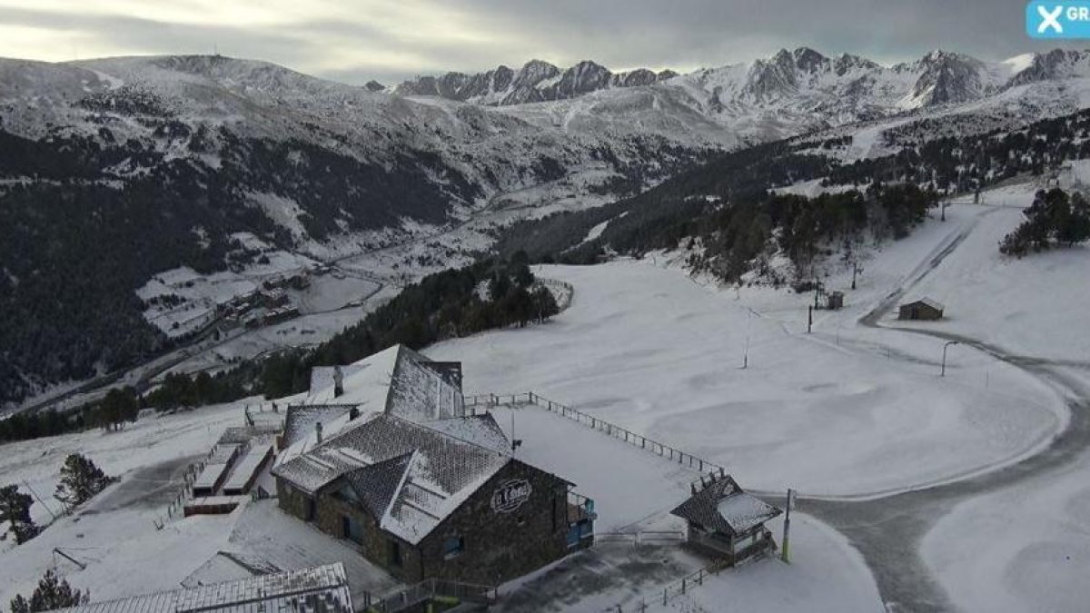 Paisatge blanc aquest matí a la zona d'Espiolets de Soldeu